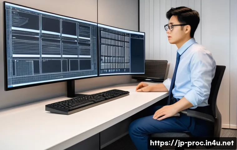 공정관리기술자가 알아야 할 CAD 활용법 - A modern office workspace showing a professional Japanese engineer focused on creating CAD drawings ...